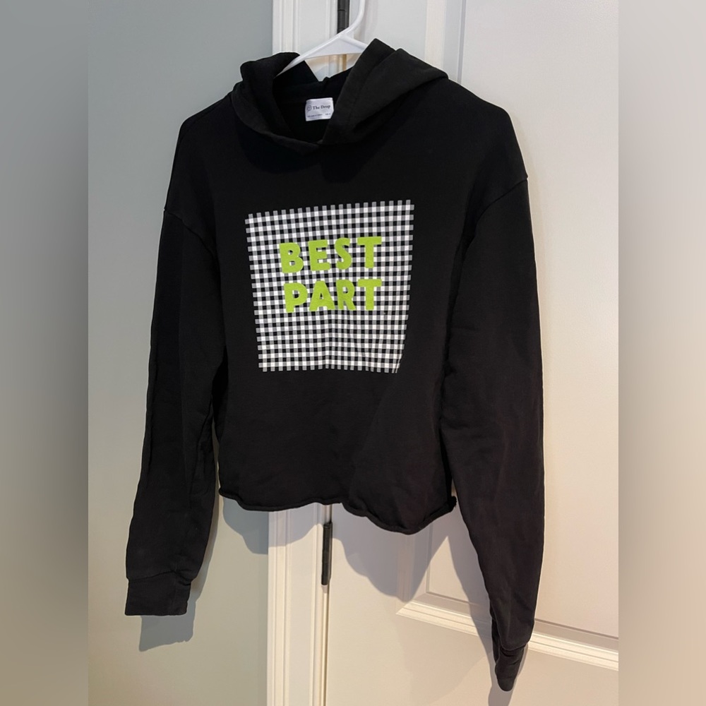 The Drop black crop hoodie